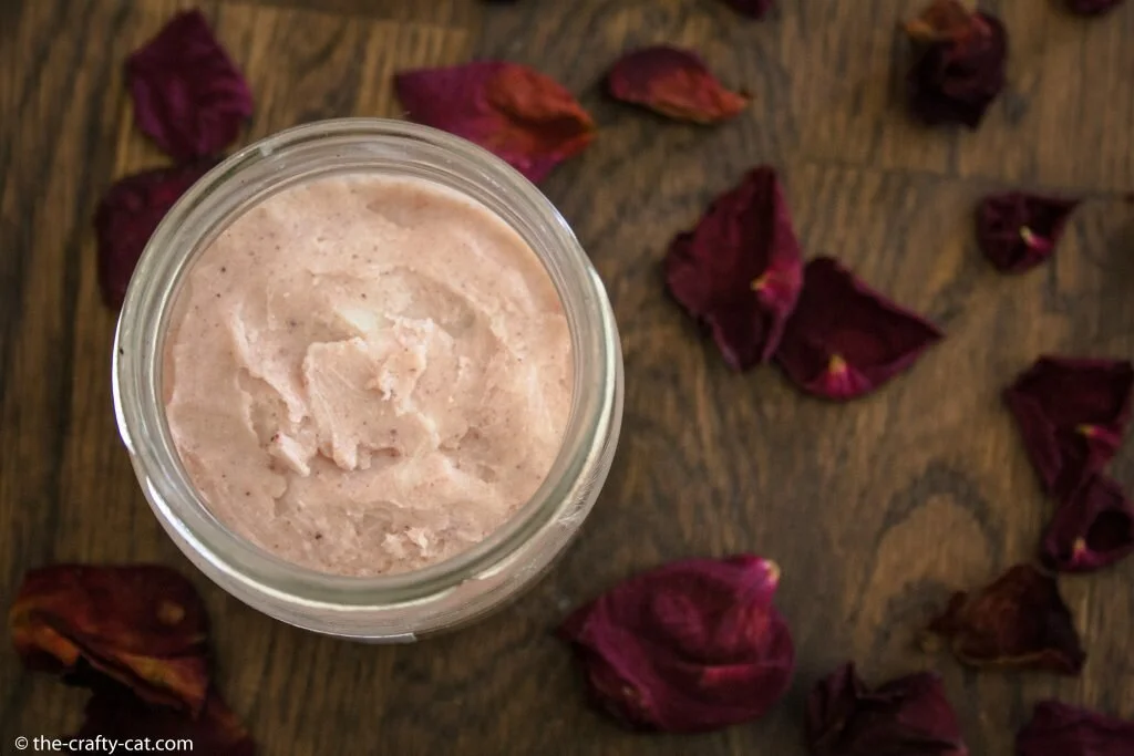 Shimmering Rose Body Butter with rose infused almond oil and a luxurious shimmer. All natural, chemical and preservative free.