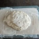 ball of dough for seedy no-knead spelt bread