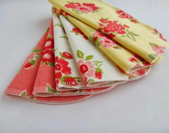 colorful reusable fabric tissues